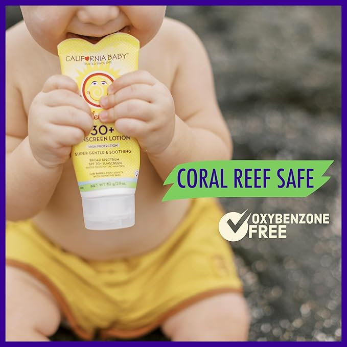 California Baby Calendula SPF 30+ Sunscreen | Mineral | Lavender Scent | Baby Sunscreen Face + Body | Travel Size | 82g / 2.9oz