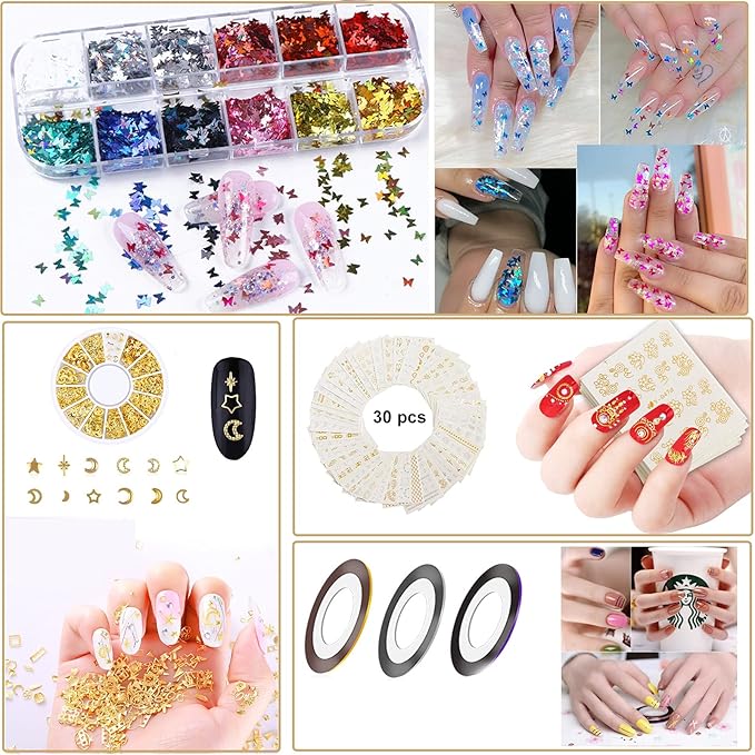 117 PCS Portable Electric Nail Drill Polish File Kit with 72W UV LED Nail Lamp Gel Manicure Dryer Lamp,Acrylic Nails Gel Polishing Shape Tools Supplies Set,Manicure Pedicure Nail Files DIY Decoration