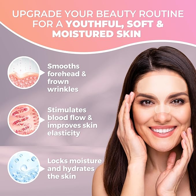 CLEVERFY Silicone Forehead Wrinkle Patches - Pack of 2 Reusable Silicone Patches for Face Wrinkles