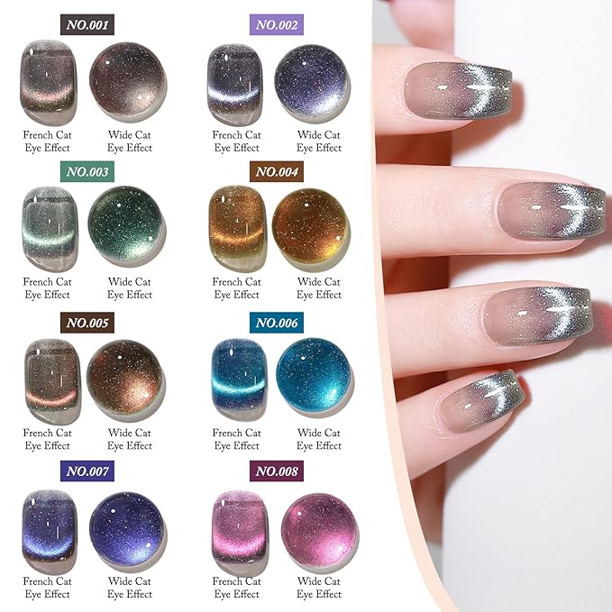 Crushed Diamond Cat Eye Gel Nail Polish with Magnet Stick, 15ml Holographic Glitter Gel, Ideal for DIY Nail Art, Twilight Sparkle