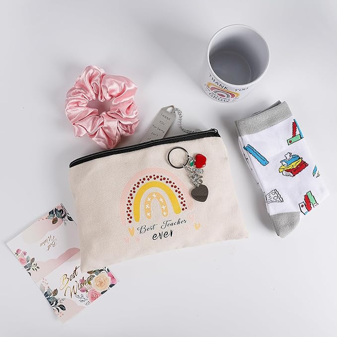 14 pcs Teacher Appreciation Gift Set Christmas Gifts Teacher Gifts Box for Women Best Teacher Gifts for Women Funny Thank You/Retirement/Christmas/Birthday Baskets Gifts for Teachers (Style--2)