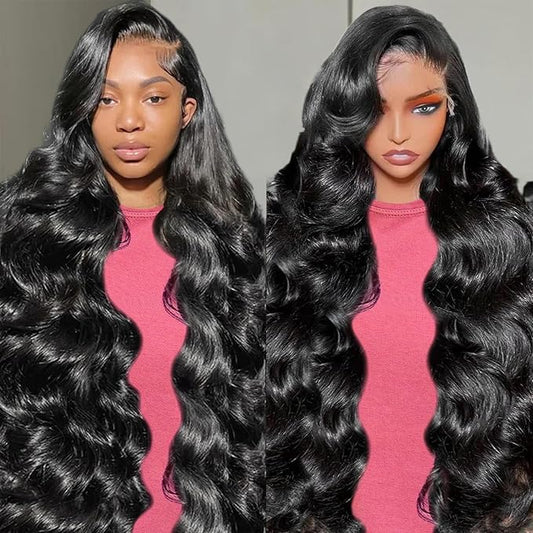 28 Inch 13x6 Lace Front Wigs Human Hair Pre Plucked 200 Density Body Wave HD Lace Front Wigs Human Hair Body Wave Frontal Glueless Wigs Human Hair with Baby Hair