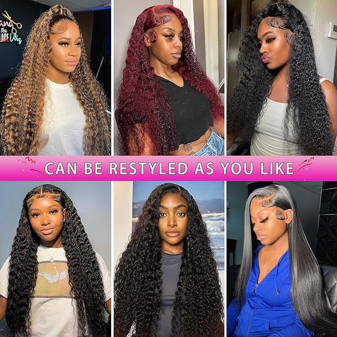 13x4 Lace Front Wigs Human Hair 180 Density Human Hair Wigs for Black Women Deep Wave Lace Front Wigs Human Hair Pre Plucked with Baby Hair 28Inch