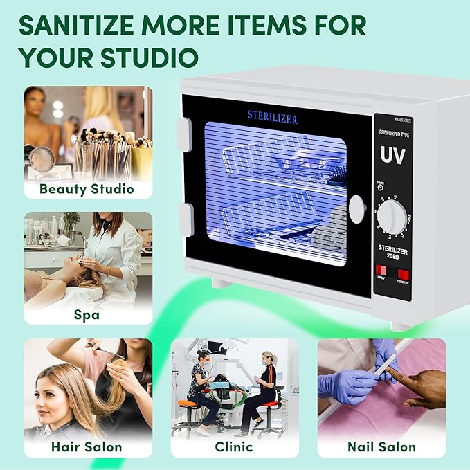 Nail Tool Cabinet, 12L Large Capacity Sanitizer Box Cleaning Supplies, Multi-Functional Nail Cleaner Box Manicure Tool Cleaning Cabinet Equipment Sanitizing for Beauty, Toys, Towels, Nail Salon Tool