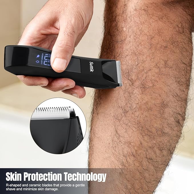 Manscape Body and Ball Trimmer for Men, 3-in-1 Pubic Groin & Nose Hair Trimmer, Ball Shaver & Body Groomer, Wet/Dry Electric Razors for Smooth Shaving, IPX7 Waterproof with Travel Case