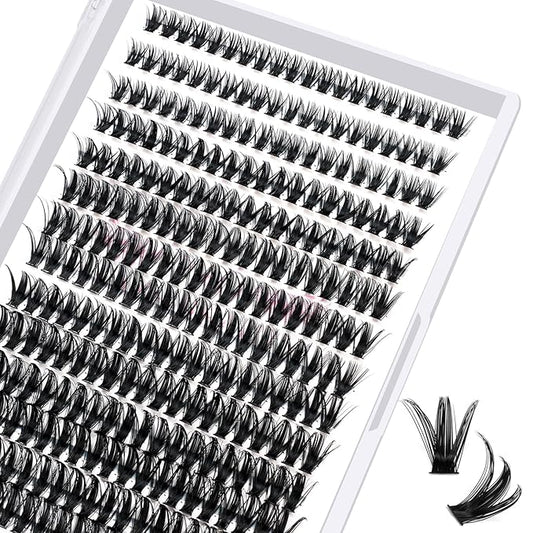 280 Pcs Individual Lashes 50D-D-0.07-12 Cluster Lashes C D Curl Wispy Lashes Bottom Lashes DIY Lashes At Home（50D-D-0.07-12）