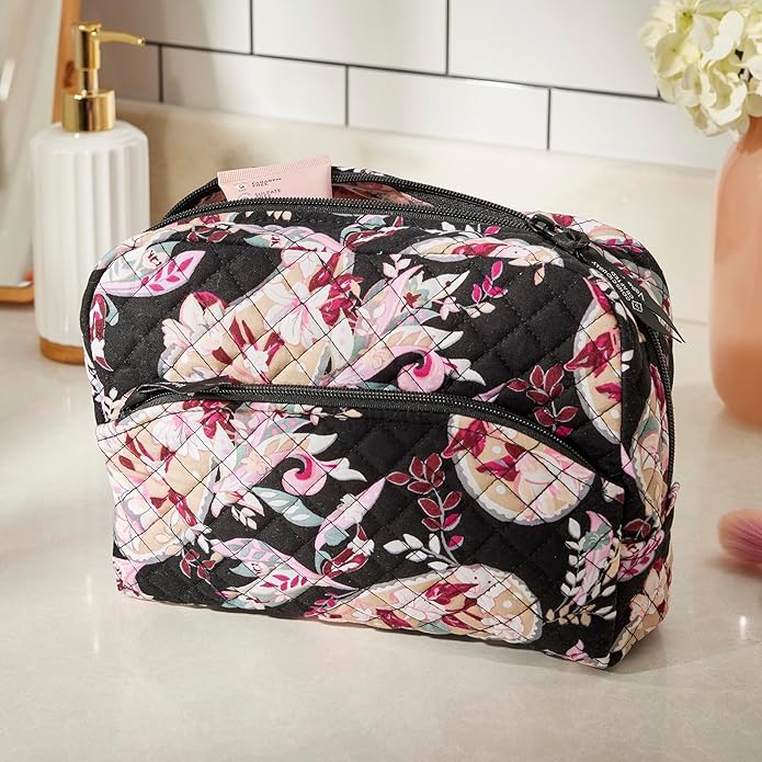 Vera Bradley Women's Cotton Large Cosmetic Makeup Organizer Bag