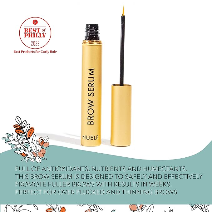 Nuele Brow Serum - Naturally Conditions & Promotes Growth - Naturally Derived Eyebrow Serum For Fuller Brows - Clean Beauty - 0.17 Fl Oz