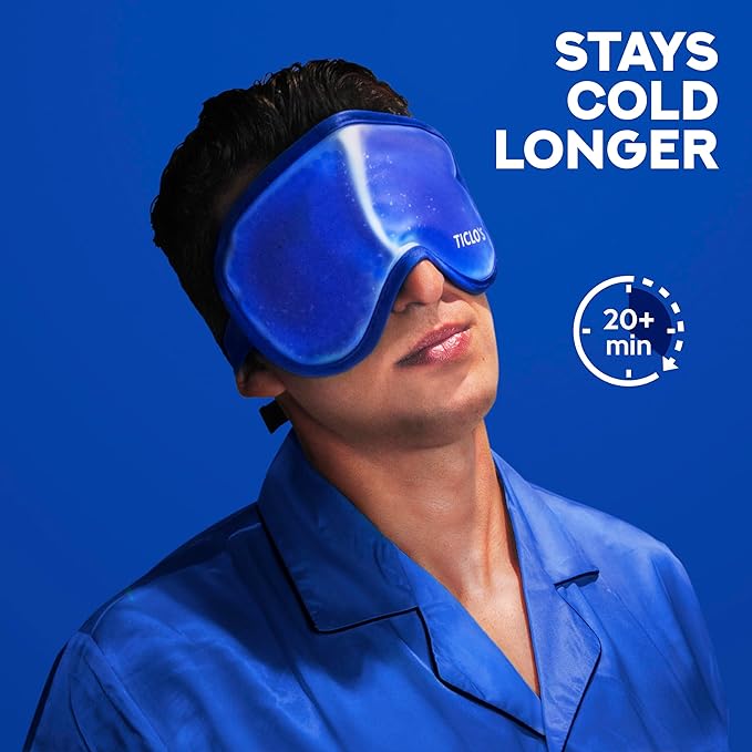 Cooling Eye Mask | Gel Eye Mask For Migraines, Dry Eyes, Puffiness, Dark Circles| Reusable Cold Eye Mask| Eye Ice Pack After Surgery| Bead Ice Face Cold Therapy Compress Sinus |Headaches|Sleep Mask