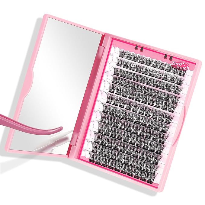 Lash Clusters, 120 Pcs Individual Cluster Lashes DIY Lash Extension Zero D-10-18mix Eyelash Clusters Volume Wispy Lashes Super Thin Band Reusable Soft & Comfortable(Featherlight-D-10-18 mix)