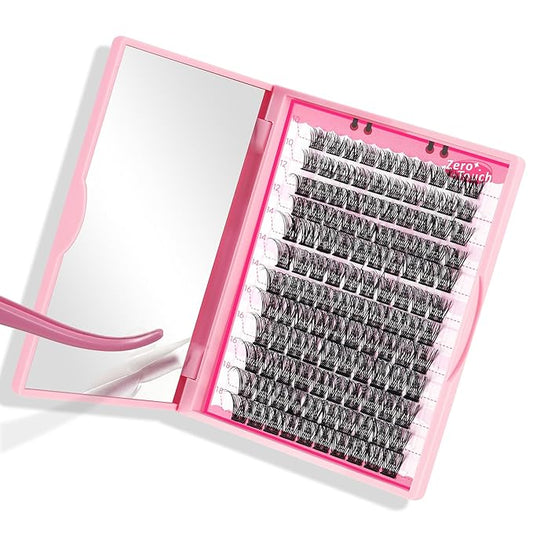 Lash Clusters, 120 Pcs Individual Cluster Lashes DIY Lash Extension Zero C-10-18mix Eyelash Clusters Volume Wispy Lashes Super Thin Band Reusable Soft & Comfortable(Featherlight-C-10-18 mix)