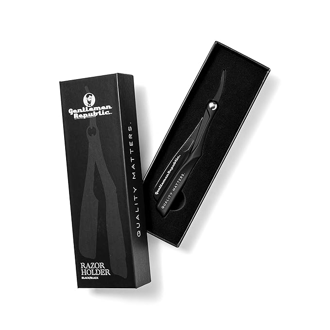 Gentlemen Republic Straight Edge Razor: Premium Black Safety Razor for Professional Barbers and Everyday Home Grooming - Achieve the Shave with Confidence