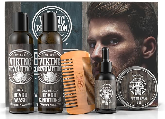 Ultimate Beard Care Conditioner Kit - Beard Grooming Kit for Men Softens, Smoothes and Soothes Beard Itch- Contains Beard Wash & Conditioner, Beard Oil, Beard Balm and Beard Comb- Classic Set
