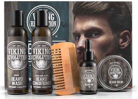 Ultimate Beard Care Conditioner Kit - Beard Grooming Kit for Men Softens, Smoothes and Soothes Beard Itch- Contains Beard Wash & Conditioner, Beard Oil, Beard Balm and Beard Comb- Classic Set