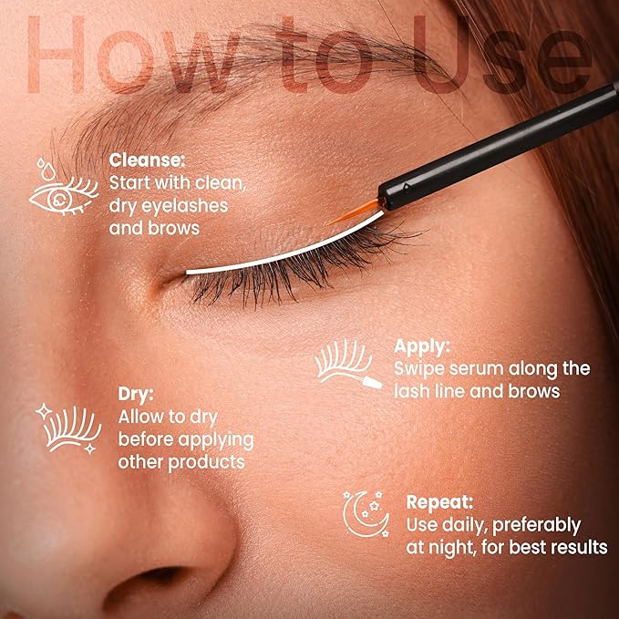 Eyelash Serum - Advanced Brow & Eye Lash Serum with Biotin & Peptides - Nourishing Serum & Eyelash Growth Serum & Conditioner - Promotes Thick, Healthy Eyelashes & Brows - 5 ML