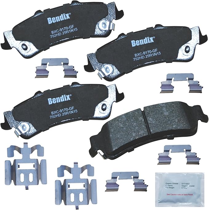 Bendix Priority1 CFC792HD Ceramic Rear Brake Pads for Select Models Cadillac DeVille, DTS, Chevrolet Astro, Silverado 1500, 1500 Classic, Suburban Tahoe, GMC Safari, Sierra Yukon, Yukon XL
