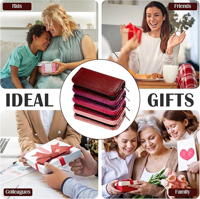 Coume 24 Sets Nail Kit Manicure Set Bulk with Zipper Professional Nail Clippers 8 in 1 Stainless Steel Nail Care Tools with Luxurious Travel Case Gifts for Men Women Friends Colleagues(Red Series)