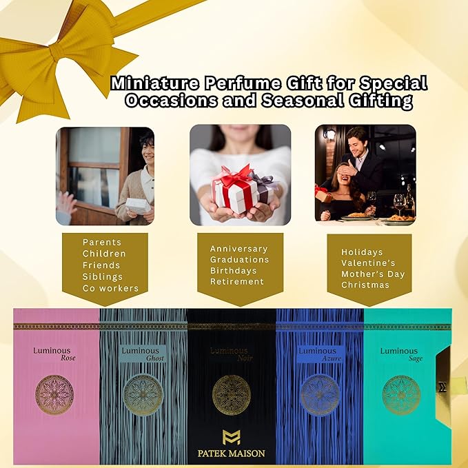 Patek Maison Perfume for Women and Men Luminous Discovery Gift Set Mini Vial Sampler Sprays EDP 0.10 Fl oz
