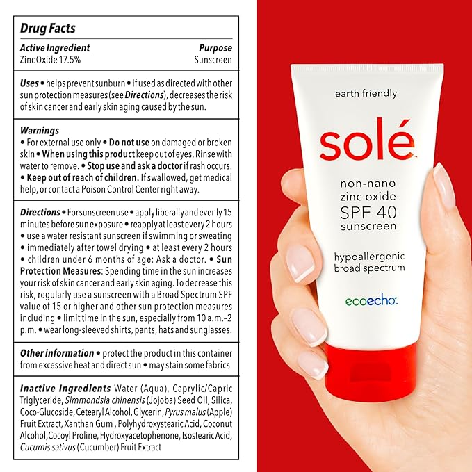 ANDREW LESSMAN Solé Sunscreen SPF 40 6 Ounce Lotion - Natural Mineral-Based Zinc Oxide Sunscreen. Hypoallergenic, Non-Comedogenic, Powerful SPF 40 Protection. No Synthetic Chemicals or Additives.