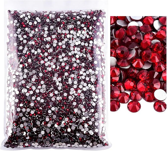 Blinginbox Flatback Rhinestones Bulk,14400pcs Crystal Round Loose Gemstones Glass Rhinestones for Crafts Makeup Nail Art Clothes Shoes DIY Decorations(SS20,4.6-4.8mm,Dark siam)