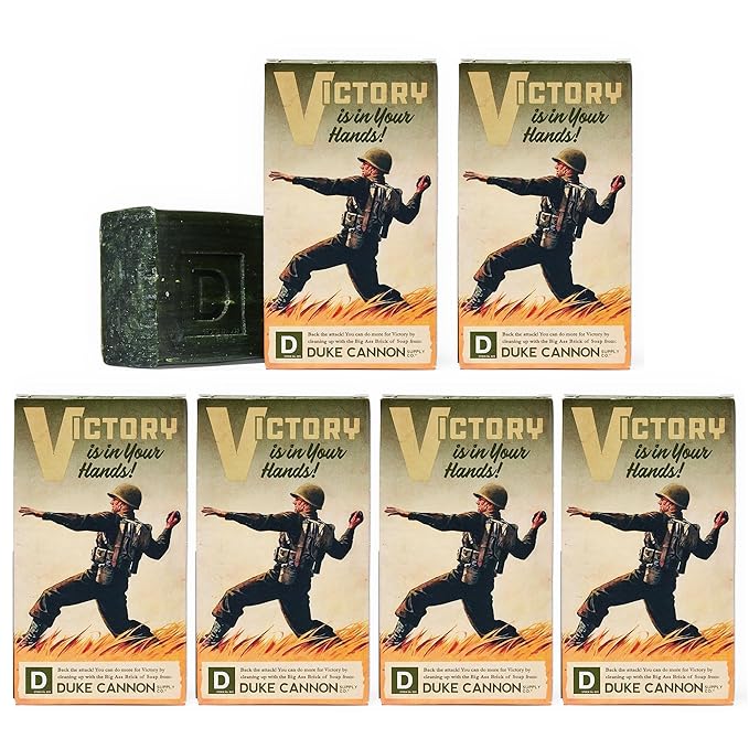 Duke Cannon Supply Co. Big Brick of Soap Bar for Men, Victory - Extra Large, All Skin Types, 10 oz. (Pack of 6)