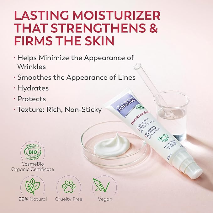 Sublimactive Organic Anti-Aging Smoothing Rich Cream for Women - Firms and Smooths Skin - with Shea Butter - Natural Skin Care - Mother's Day - Safe for Sensitive Skin - 1.35 fl oz