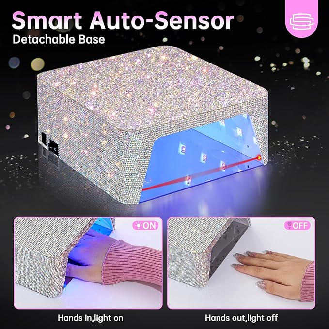 Rechargeable UV LED Nail Lamp UV LED 96W Nail Lamp Professional Nail Dryer Nail Light AB White Diamond