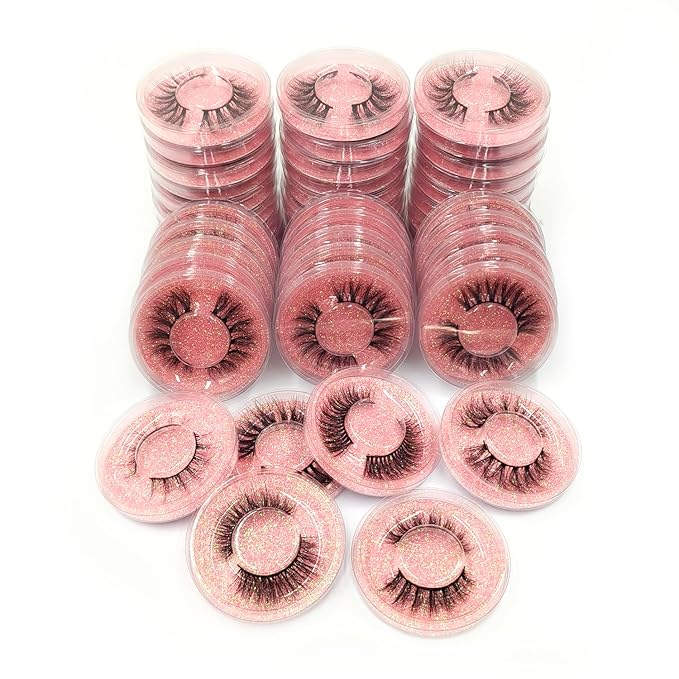 Wholesale Fales Eyelashes, Mink Lashes Thick 5D Volume Natural Fake Lashes Pack(50 Pairs)