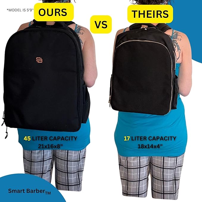 45L Barber Backpack For Clippers & Supplies | Extra Large, Durable, Water-Resistant Barber Bag With Comfortable Straps