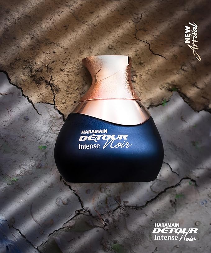 Al Haramain Detour Noir Exclusif for Unisex - Arabian Perfume for Women and Men - Long Lasting Amber Floral Fragrance - Arabic Cologne - Eau de Parfum - 3.33 oz EDP Spray