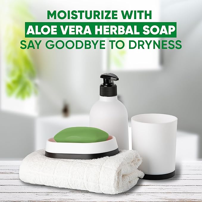 Aloe Vera Herbal Soap | Pack of 6 of 5oz soap Bar | Ideal for Men and Women, Soothing and Nourishing Soap for Moisturization