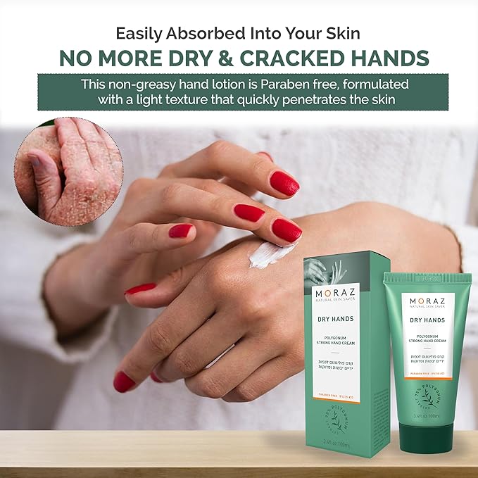 Moraz Herbal Hand Cream For Dry Cracked Hands with Polygonum Extract – Cruelty-Free Hand Moisturizer for Extremely Dry & Rough Skin – Paraben-Free & Herbal-Rich Hand Lotion for Women & Men, 8.5 Fl Oz