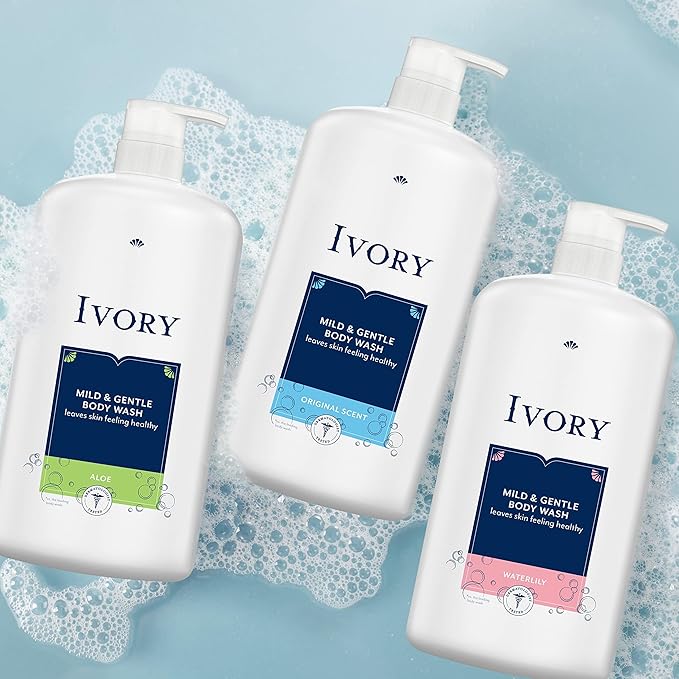Ivory Body Wash - Ivory Clean Body Wash Pump Original with body pump. Ivory soap pamper yourself with this moisturizing body wash pump with 35 Fl. Oz. each with shower loofah (Pack of 2). (Coconut)