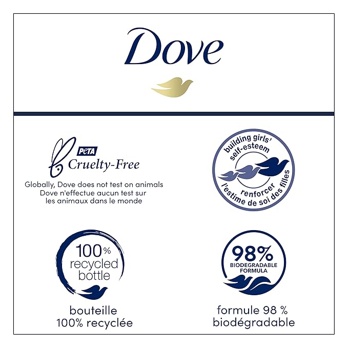 Dove Body Wash Dryness Relief Jojoba Oil 4 Count for Renewed, Healthy-Looking Skin Gentle Skin Cleanser with 24hr Renewing MicroMoisture 20 oz