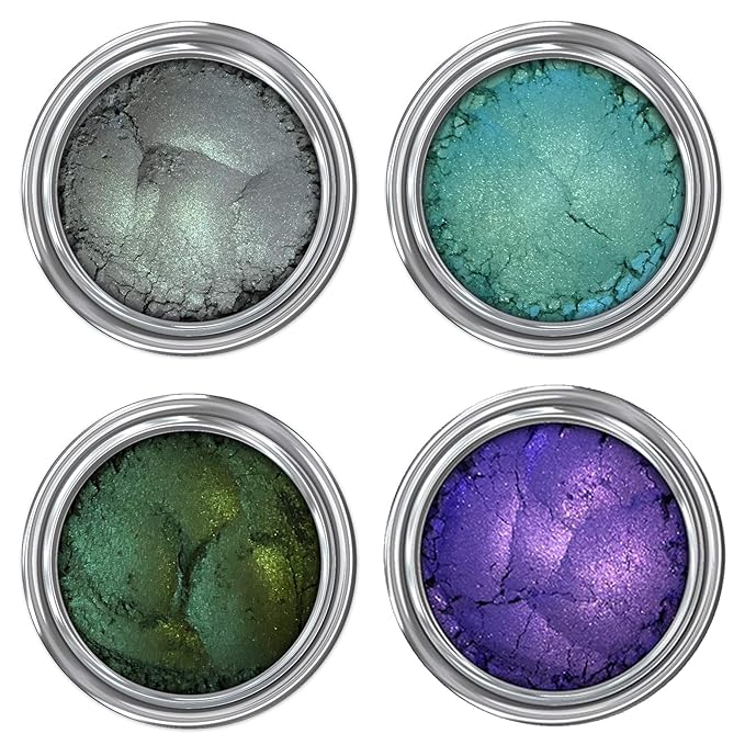 Concrete Minerals Eyeshadow, Silky- Smooth and Highly Pigmented, Longer-Lasting With No Creasing, 100% Vegan and Cruelty Free, Handmade in USA, 8 Grams Loose Mineral Powder (Peacock)