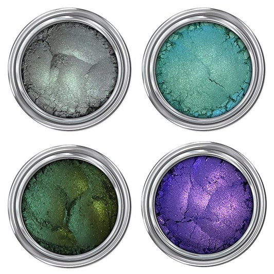 Concrete Minerals Eyeshadow, Silky- Smooth and Highly Pigmented, Longer-Lasting With No Creasing, 100% Vegan and Cruelty Free, Handmade in USA, 8 Grams Loose Mineral Powder (Peacock)