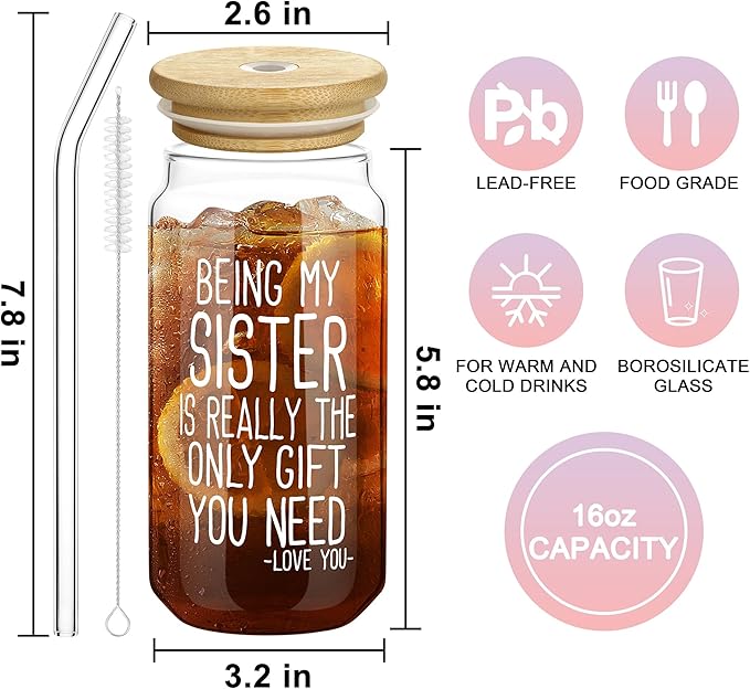 Sister Birthday Gifts, Mothers Day Christmas Birthday Gifts for Sister Set of 7