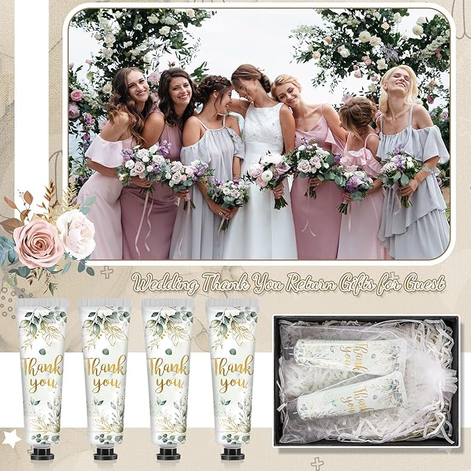 48 Sets Baby Shower Hand Cream Bulk Thank You Baby Shower Favors Bridal Thank You Hand Cream for Guests Travel Size Lotion with Organza Bags