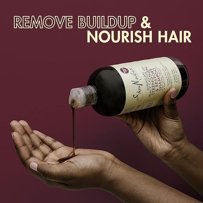 Shea Moisture Jamaican Black Castor Oil Clarifying Shampoo & Conditioner - Strengthen & Restore Sulfate-Free Shampoo & Conditioner Set with Shea Butter, ACV, and Peppermint Oil for Hair (2 Piece Set)