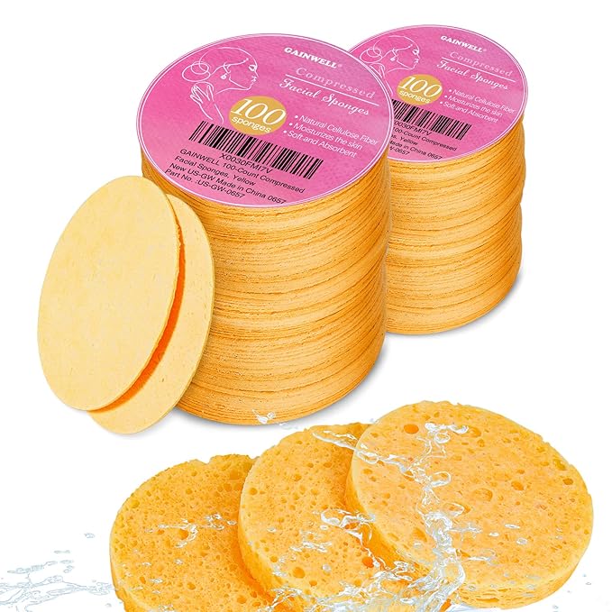 200PCS Compressed Facial Sponges, Cleansing, for Personal Spa Esthetician Use