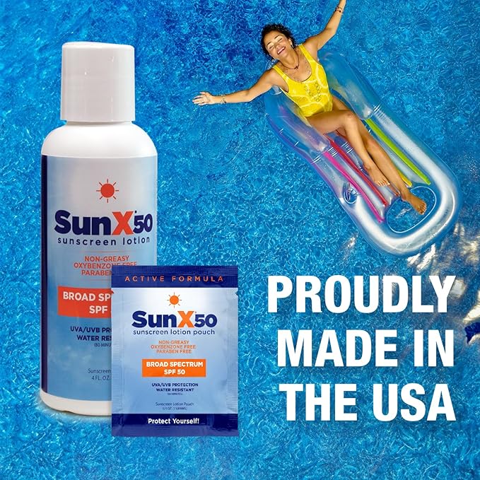 CoreTex Sun X 50 SPF Broad Spectrum Sunscreen Lotion - 8oz Bottle of Paraben, Oxybenzone, Octinoxate, & Oil Free Sunscreen - No White Cast and Water & Sweat Resistant Up to 80 Minutes
