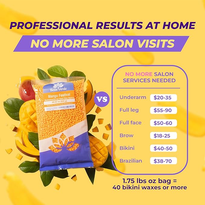 Wax Beans - Hard Wax Beads for Hair Removal - Brazilian Eyebrow Home Body Wax for Men Women 28oz