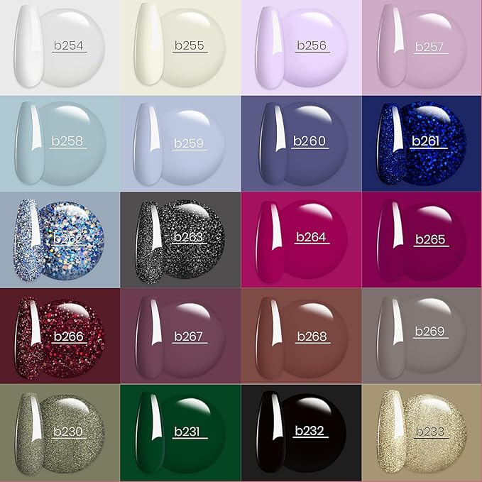 Beetles Gel Nail Polish Set- Burgundy Glitter Gel Polish Green Blue Red Nail Polish Intimate Atmosphere Collection U v Soak Off Nail Lamp Base Top Coat Gifts for Women