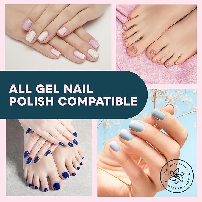 SUNUV 48W UV LED Nail Lamp, UV Light for Gel Polish with 4 Timer Settings, Nail Dryer with LCD Display Removable Base SUN4S Black