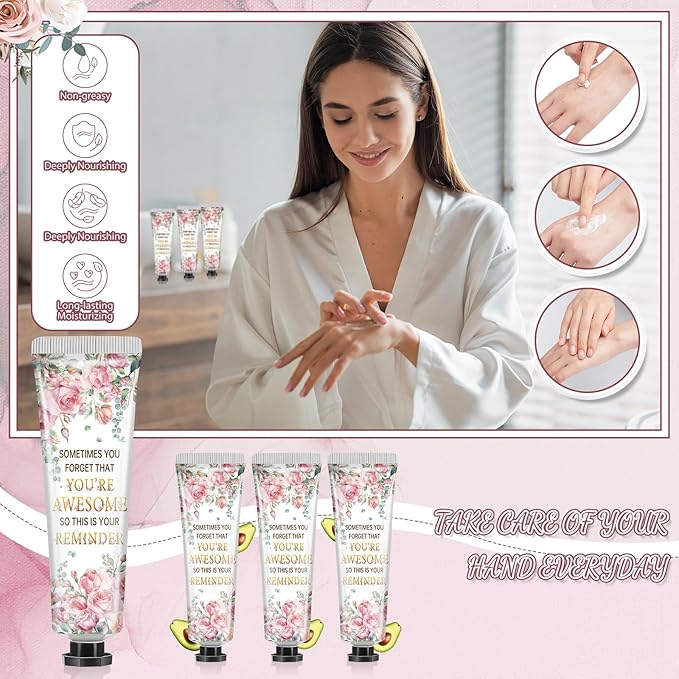 48 Sets Baby Shower Hand Cream Bulk Inspirational Gifts Baby Shower Favors Bridal Thank You Hand Cream for Guests Travel Size Lotion with Organza Bags