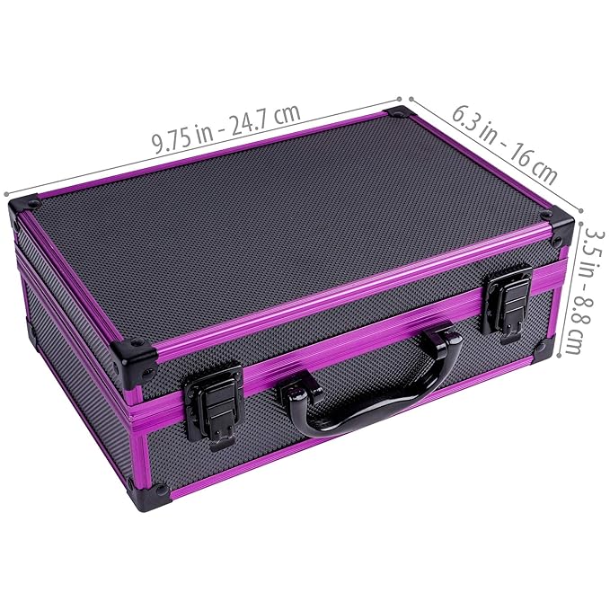 SHANY Carry All Makeup Train Case with Pro Makeup Set, Makeup Brushes, Lipsticks, Eye Shadows, Blushes, Powders, and more - Reusable Makeup Storage Organizer - Premium Gift Packaging - Purple