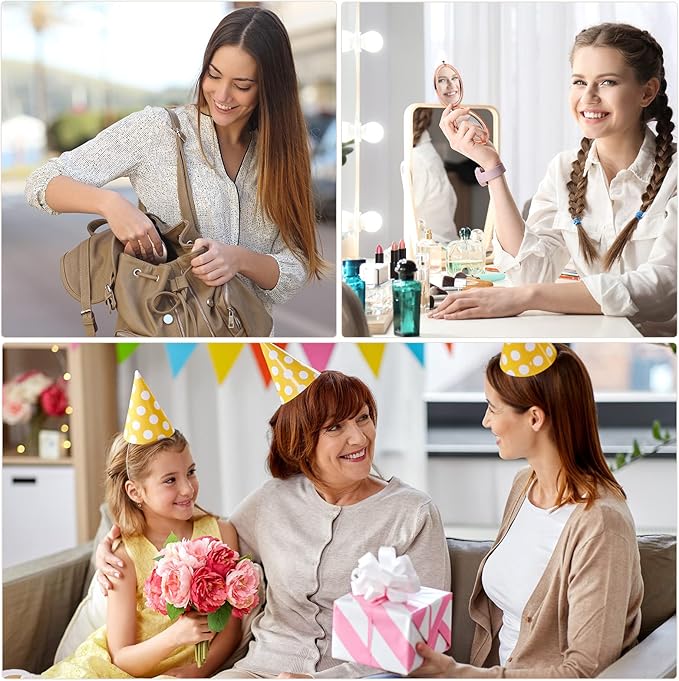 Roowest 10 Pcs Inspirational Compact Mirror Sometimes You Forget You're Awesome Appreciation Gifts for Women Mother's Day Party Favors Magnifying Pocket Mirror (Rose Gold)