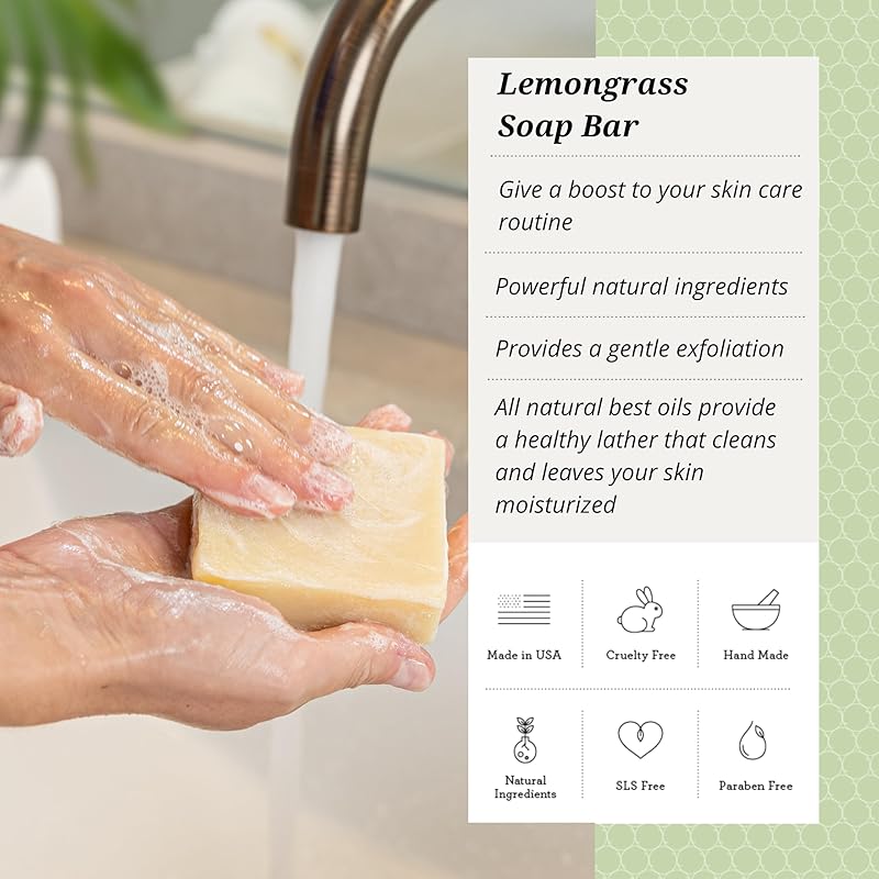 Lizush Lemongrass 6-Piece Spa Gift Set for Women - Relaxing Self-Care Basket, Luxury Handmade Body Care Items for Premium Relaxation - Mom - Handmade in the USA