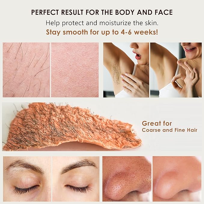 All-in-one Waxing Kit for Women +5 Pack Salon Quality Wax for Full Body Hair Removal - Ideal for Bikini, Brazilian, Underarms, Legs, Eyebrows, Chest, Back, and Mustache - For Sensitive Skin