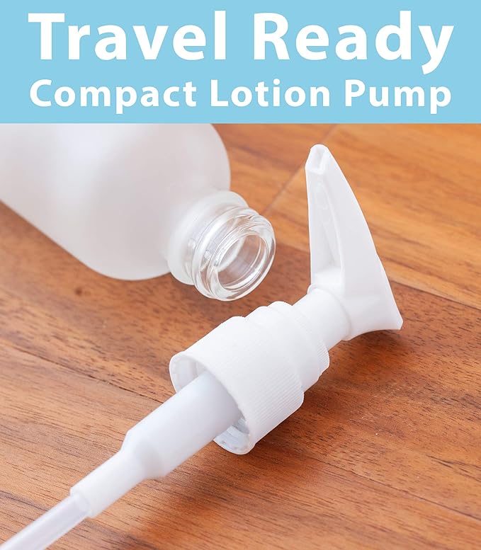 2 oz Frosted Clear Glass Boston Round Bottle with White Lotion Pump (12 Pack)